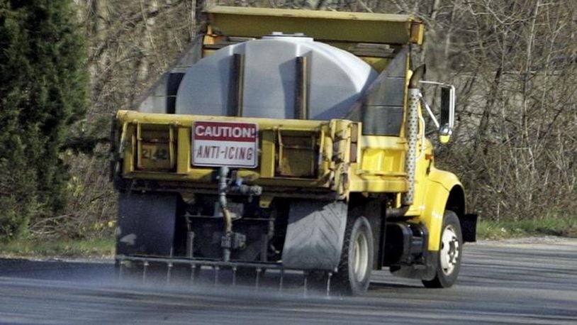 The Ohio Department of Transportation and others use brine to pre-treat roads when snow and ice are expected. Dispatch file