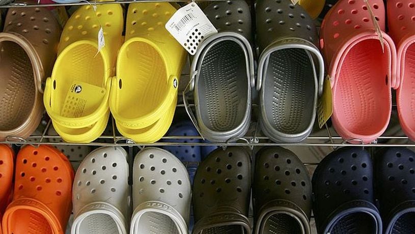 FILE PHOTO: The company is giving away 10,000 pairs a day through an online registration. The waterproof, easily cleanable, rubber-like clog is popular with health care workers.