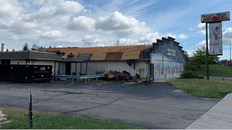 The former New York, New York Cabaret on East Second Street in Franklin will become a car wash. The Franklin Planning Commission recently approved plans for a car wash. Demolition of the roof has already started at the former strip club. ED RICHTER/STAFF