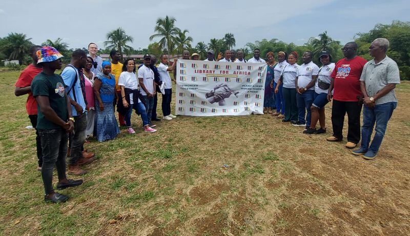 At the land site in Monrovia, Liberia where Library for Africa plans to construct a public library. COURTESY OF VELETA JENKINS