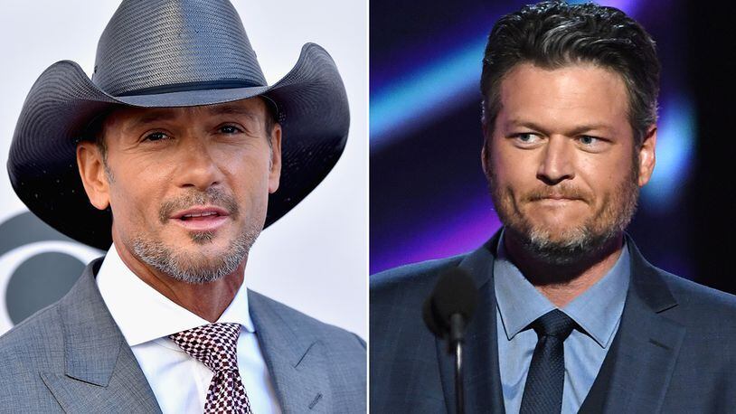 Tim McGraw [L] (Photo by Frazer Harrison/Getty Images) | Blake Shelton [R] (Photo by Ethan Miller/Getty Images)