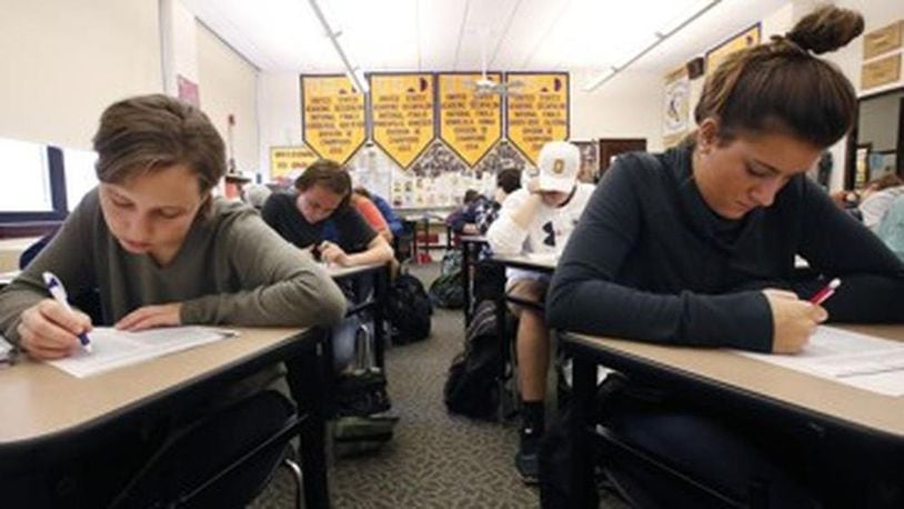 Area students take tests during a previous state testing week. (File Photo\Journal-News)