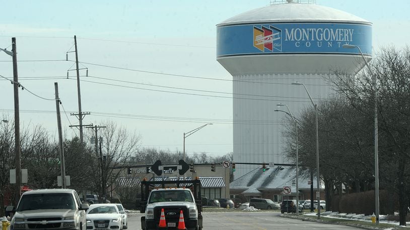 The Montgomery County water tower on Wilmington Pike. MARSHALL GORBY\STAFF