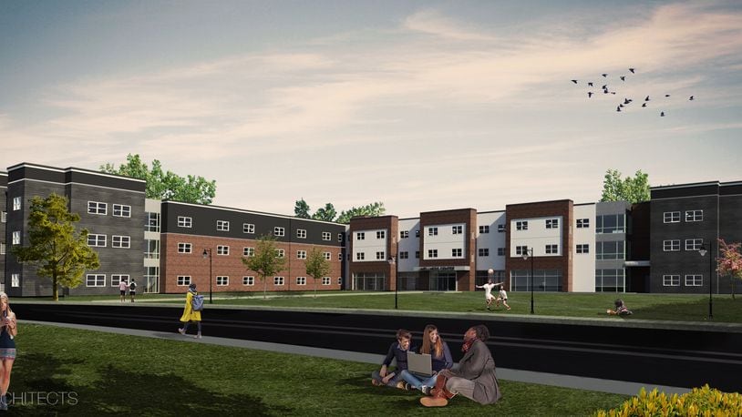A rendering of Central State’s forthcoming $24-million residence hall.