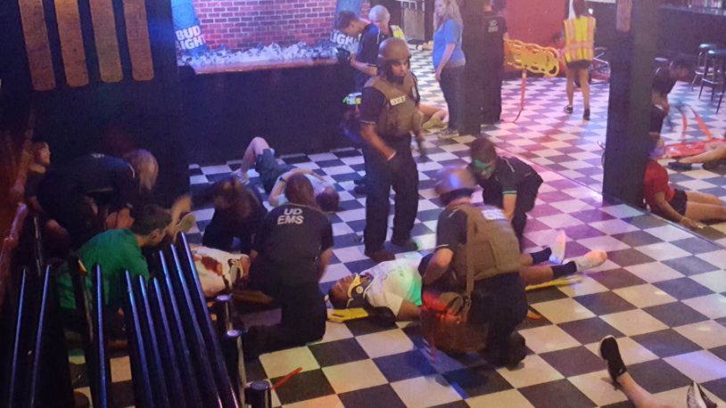 UD police held a training session for an active shooter scenario at a bar near campus on Thursday.