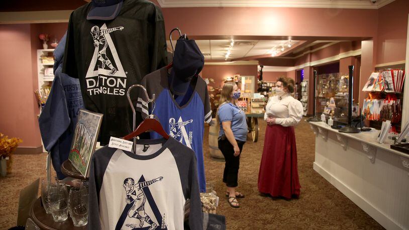 The Carillon Historical Park museum store specializes in all things Dayton. They carry a variety of Dayton Triangles merchandise. LISA POWELL / STAFF