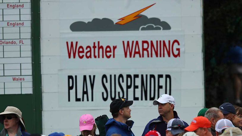 Play has been suspended for the remainder of the day at Augusta National.