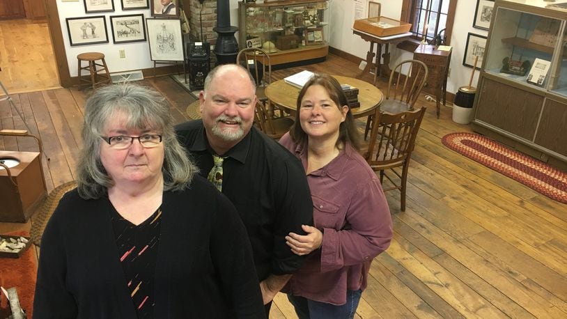 From left, Deb Morrison, Rick Lawson and Belinda Cox, three Middletown Historical Society board members, helped renovate the Canal Museum that’s open from 2-4 p.m. every Sunday. RICK McCRABB/STAFF