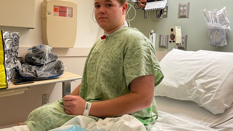 Hunter Goodpaster, 22, of West Carrolton, was diagnosed with COVID-19 pneumonia in October 2021. He caught the virus days before he was planned to get vaccinated and ended up in area hospitals for nearly three months. CONTRIBUTED