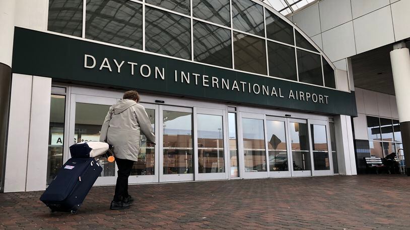 A traveler enters the Dayton International Terminal as recent renovations were under way. KARA DRISCOLL/STAFF