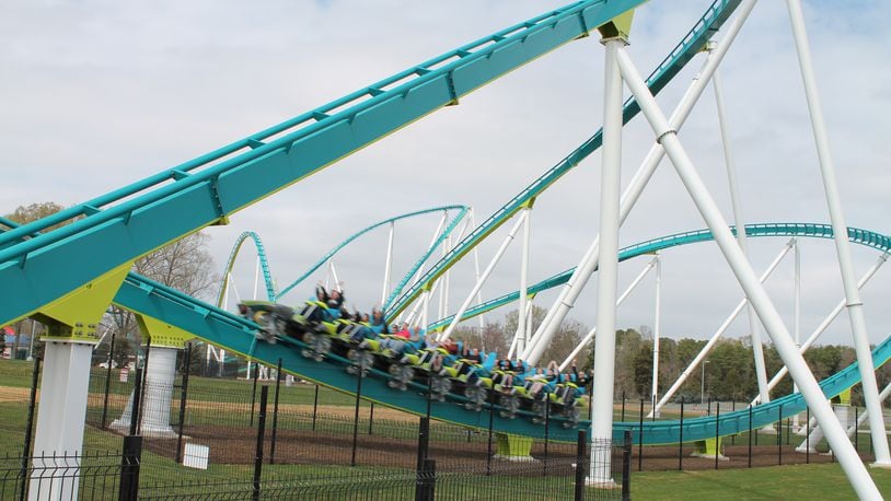 Fury 325, a roller coaster at Carowinds on the North Carolina/South Carolina border, at times hugs the ground, other times soars. The ride is 325 feet tall, making it the fifth tallest on Earth, and reaches speeds of 95 mph. TOM KELLEY/TKELLEY@AJC.COM