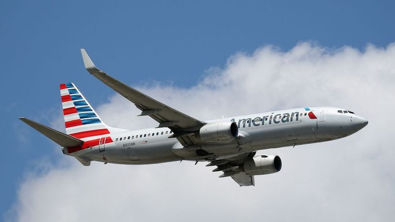 A jet operated by American Airlines takes off from JFK Airport on August 24, 2019, in the Queens borough of New York City.