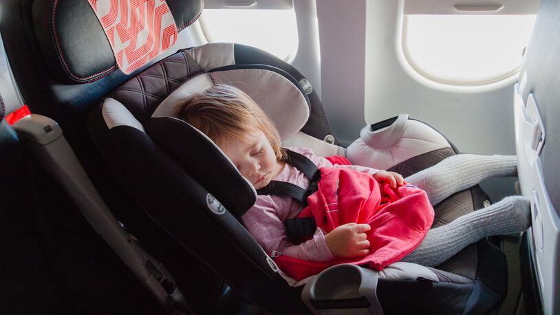 “A child who rides in a car seat on the ground should ride in that car seat on a plane,” says Jessica Saunders, director of the Center for Child Health and Wellness at Dayton Children s Hospital.