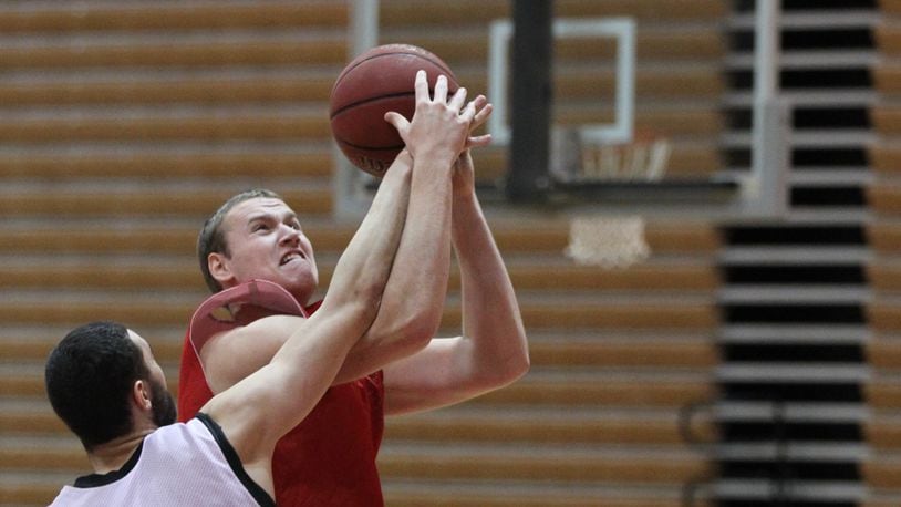 Wittenberg's Connor Seipel shoots at practice on Jan. 15, 2018, at Pam Evans Smith Arena in Springfield.
