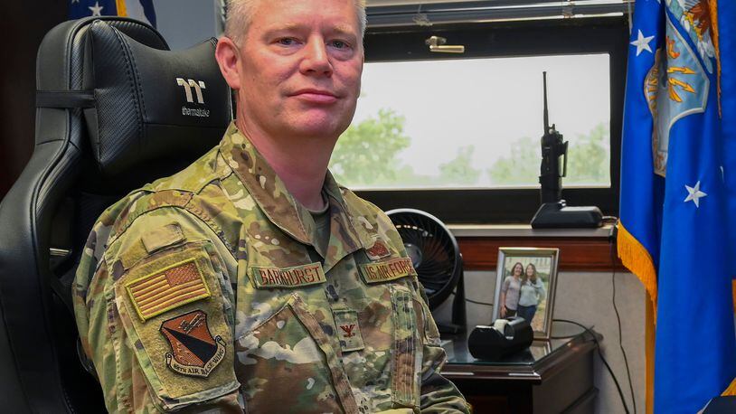 Col. Charles Barkhurst, 88th Air Base Wing vice commander, is pictured July 20 in his office at Wright-Patterson Air Force Base. Barkhurst assumed his new duties July 1. U.S. Air Force photo by R.J. Oriez