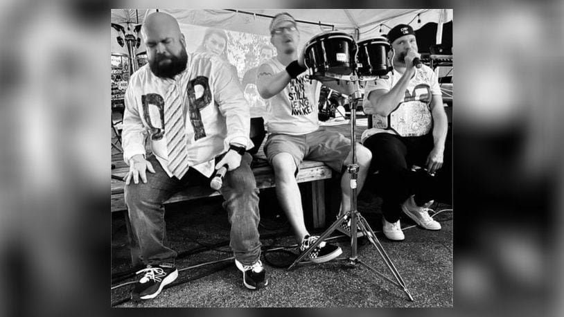 Irreverent potty rappers Dip Spit, (left to right) Dumptruck, Greg and Dip, releases its new album, “We Did It,” at Yellow Cab Tavern in Dayton on Saturday, March 2.