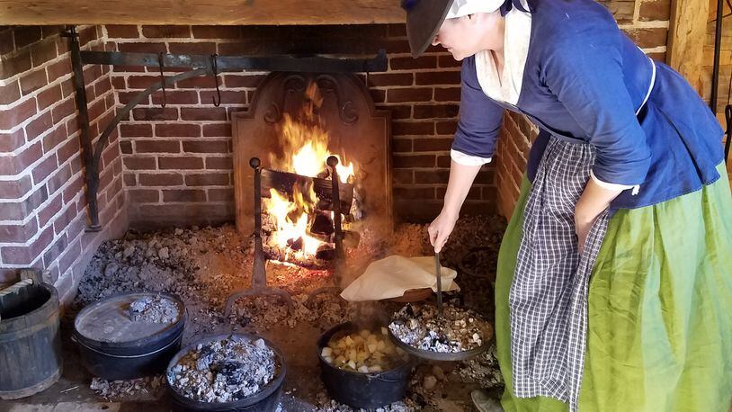 Cooking done without modern comforts, Jamestown Settlement. (Samantha Feuss/TNS)