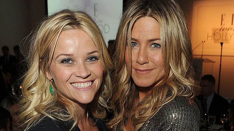 LOS ANGELES, CA - OCTOBER 17:  Actresses Reese Witherspoon (L) and Jennifer Aniston attend ELLE's 18th Annual Women in Hollywood Tribute held at the Four Seasons Hotel on October 17, 2011 in Los Angeles, California. (Photo by Jason Merritt/Getty Images)