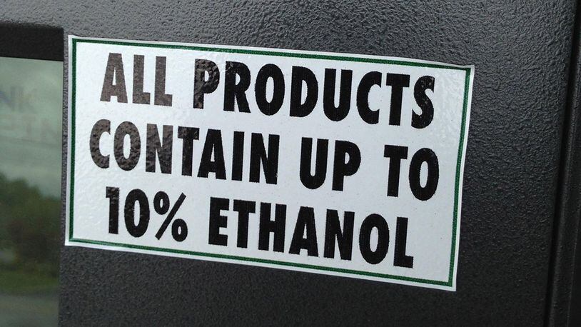 Most fuel pumps have a sign posted showing that the gasoline contains up to 10 percent ethanol. James Halderman photo