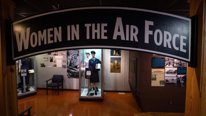 Artifacts from the Women in the Air Force gallery are displayed in the U.S. Air Force Airman Heritage Training Complex at Joint Base San Antonio-Lackland, Texas. (U.S. Air Force photo/Sarayuth Pinthong)