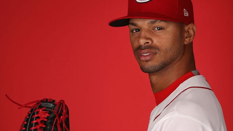 GOODYEAR, AZ - FEBRUARY 18:  Pitcher Vladimir Gutierrez #83 of the Cincinnati Reds poses for a portait during a MLB photo day at Goodyear Ballpark on February 18, 2017 in Goodyear, Arizona.  (Photo by Christian Petersen/Getty Images)