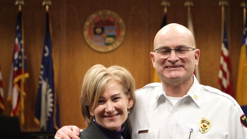 Dayton fire Chief Jeff Payne retires on Friday. Dayton City Manager Shelley Dickstein said he was a great leader. CORNELIUS FROLIK / STAFF