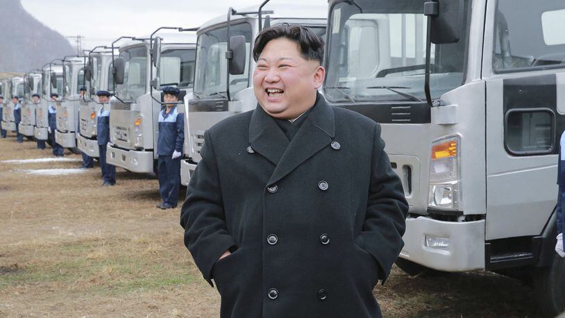In this undated photo provided on Tuesday, Nov. 21, 2017, by the North Korean government, North Korean leader Kim Jong Un visits the the Sungri Motor Complex in Pyeongannam-do, North Korea. The Trump administration is due to announce new sanctions on North Korea on Tuesday, Nov. 21, 2017, after declaring it a state sponsor of terrorism in the latest push to isolate the pariah nation. Independent journalists were not given access to cover the event depicted in this image distributed by the North Korean government. The content of this image is as provided and cannot be independently verified. Korean language watermark on image as provided by source reads: “KCNA” which is the abbreviation for Korean Central News Agency. (Korean Central News Agency/Korea News Service via AP)