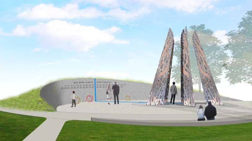 A rendering of the Montgomery County Police Memorial that is planned to be built at 601 W. Riverview Ave. / CONTRIBUTED