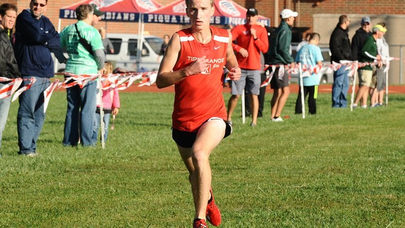 Tippecanoe junior Bryce Conley, who suffered a stress fracture during track season and was running in his second meet of the season, won the Miami County championship in 16:33.7 at Milton-Union High School on Saturday. Contributed / Greg Billing