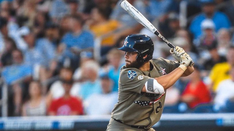 Lebanon High School graduate Tyler Duvall signed a free-agent deal with the Seattle Mariners on Monday. Duvall helped lead Vanderbilt to the 2019 College World Series title. PHOTO COURTESY OF VANDERBILT ATHLETICS