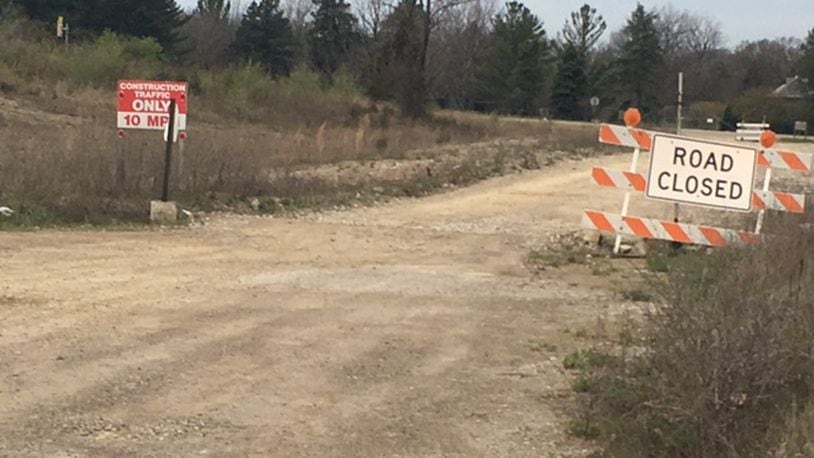 A street that dead ends near Ohio 741 is close to about 12 acres of land Miami Twp. plans to buy for $1 from Zengel Development. NICK BLIZZARD/STAFF