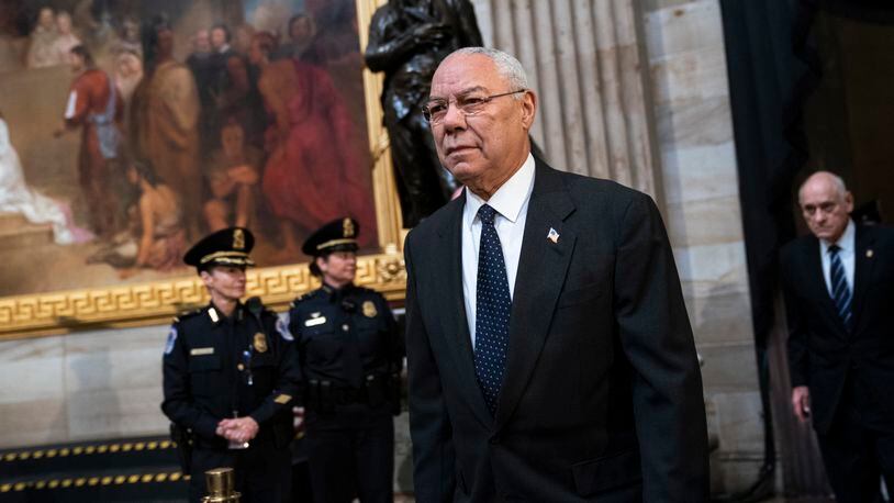 Former Secretary of State Colin Powell took to Facebook on Thursday to share an encounter he had with an Afghanistan veteran who helped him replace a blown-out tire.