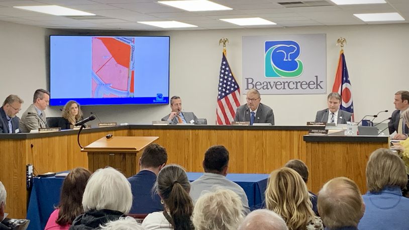 Beavercreek city council voted Monday, April 22, 2024 against a large proposed gas station on the corner of U.S. 35 and Factory Road. LONDON BISHOP/STAFF