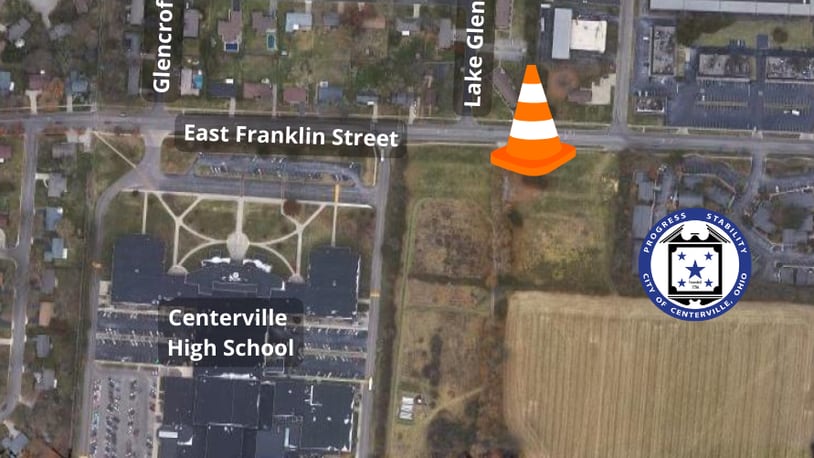 Crews will close both lanes of East Franklin Street near Lake Glen Court from 7 p.m. to 6:30 a.m. for at least four nights starting Monday, March 27, 2023, to make a sanitary sewer connection with the new Washington Twp. Fire Department station.