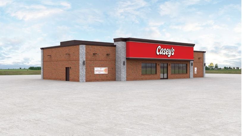 This is an illustration of what the proposed Casey's General Store will look like after its construction. The Carlisle Planning Commission approved a conditional use permit and the preliminary site plan for the $4 million project, which will have 10 gas pumps in front of the store facing Central Avenue. CONTRIBUTED/VILLAGE OF CARLISLE