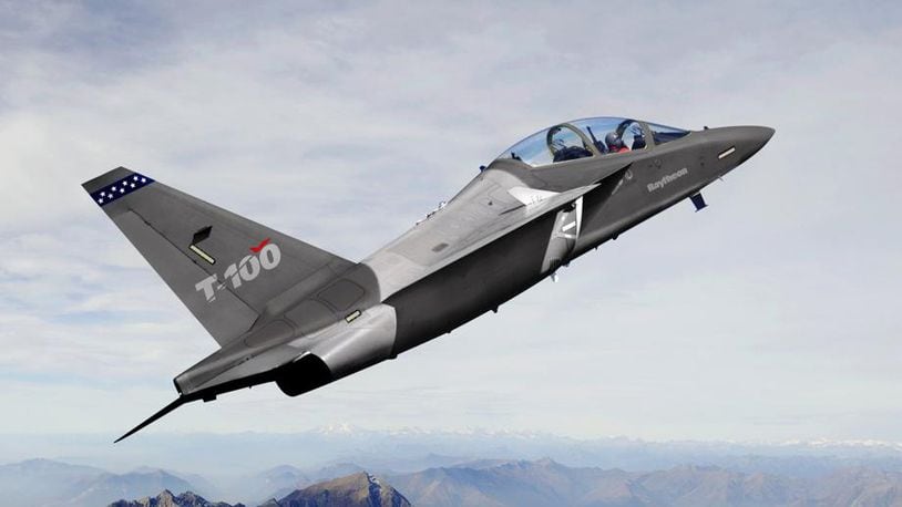 The Leonardo DRS T-100 trainer lost in the battle to build new Air Force training jets. Photo courtesy of Raytheon