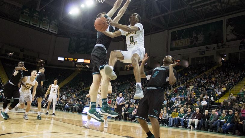 Wright State freshman Jaylon Hall puts up a shot against Wisconsin-Green Bay last season at the Nutter Center. ALLISON RODRIGUEZ/CONTRIBUTED PHOTO