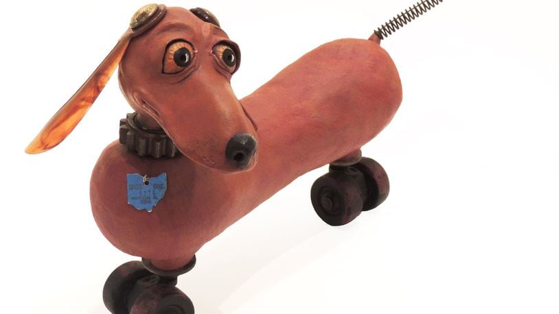 Meet “Rudy” by Urbana artist Debbie Loffing. Her assemblage art takes sculpted ceramics and combines them with found objects for the exhibit Debbie Loffing: Assembled Misfits, currently on exhibit at the Springfield Museum of Art. CONTRIBUTED
