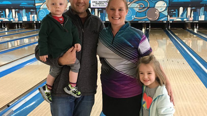 Angie Kreitzer Queen’s Tournament champion Jessica Hatcher with husband Brian, son Jamesen and daughter Lynnley. CONTRIBUTED PHOTO