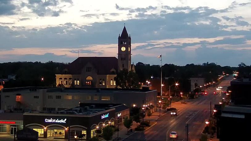 Time-Lapse: Morning storms roll through downtown Xenia