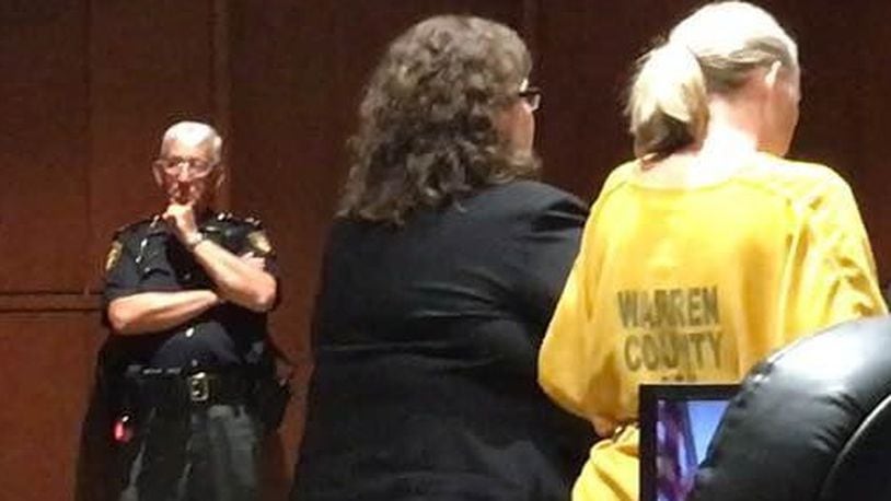 Amy Panzeca, 48, a fifth-grade teacher at Springboro Community Schools, pleads not guilty to drug-related charges Tuesday, Aug. 15, 2017, in a Warren County courtroom.