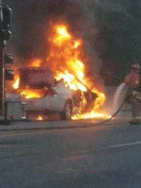 Car fire on I-70