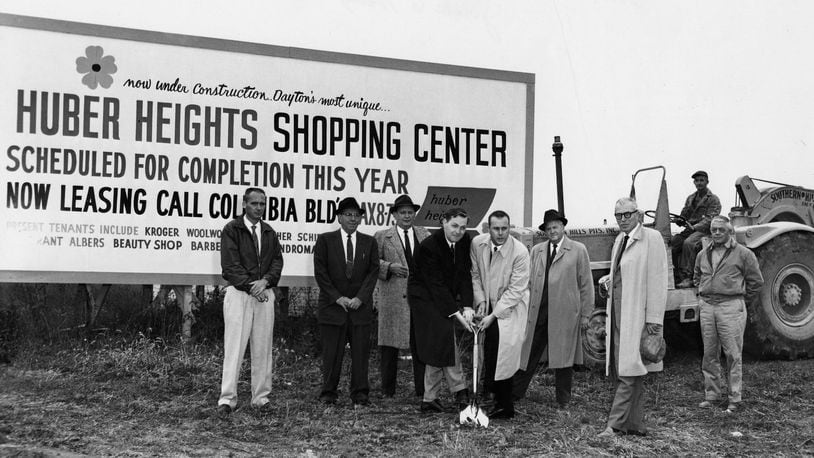 This is a picture from the late 50’s showing the groundbreaking for the Huber Center at the southwest corner of Chambersburg Road. and Brandt Pike. Charles Huber is in the light-colored overcoat on the right side of the shovel.