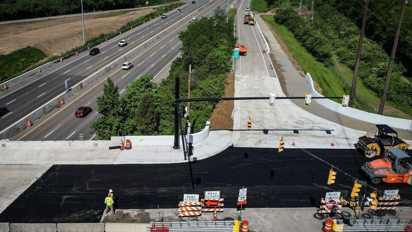 The Woodman Drive entrance ramp to U.S. 35 westbound in Riverside has been closed since October, causing detours to the South Smithville Road/35 interchange in Dayton. It is expected to reopen this week as part of the $10.3 million interchange realignment. JIM NOELKER/STAFF