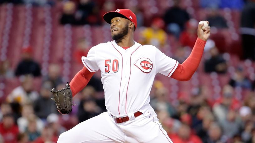 Reds starter Amir Garrett pitches against the Pirates at Great American Ball Park on May 1, 2017 in Cincinnati, Ohio. (Photo by Andy Lyons/Getty Images)