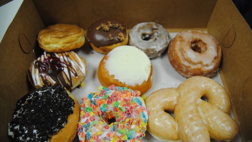 A sampling of donuts available at the small, family-run stores along the Butler County Donut Trail. ERIC SCHWARTZBERG/STAFF