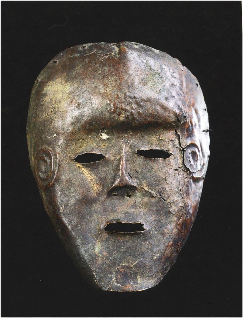 Kongo-Dinga peoples (Democratic Republic of the Congo, or Angola), Mask, 19th century, copper. Collection of the Dayton Art Institute, gift of the Dianne Komminsk estate.  CONTRIBUTED PHOTO