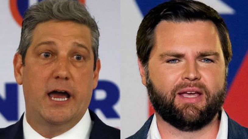 U.S. Rep. Tim Ryan, D-Howland Twp., (left)  and J.D. Vance, a Republican businessman from Cincinnati, (right) are running for U.S. Senate in the Nov. 8, 2022 General Election.