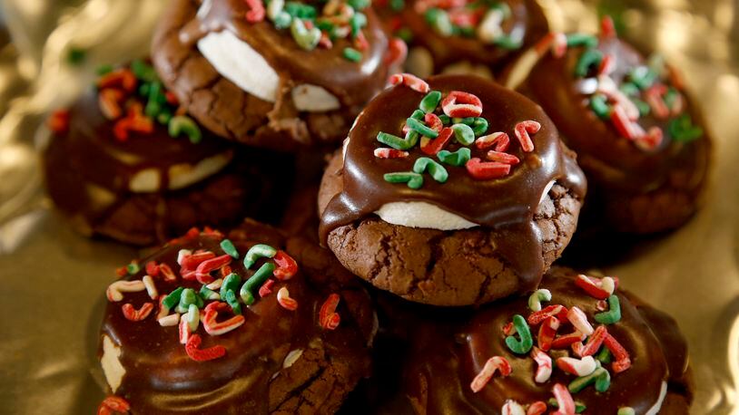 These Peppermint Hot Cocoa Cookies submitted by Rebekah Lermond of Vandalia received an honorable mention in the 2016 Dayton Daily News Holiday Cookie Contest. LISA POWELL/STAFF