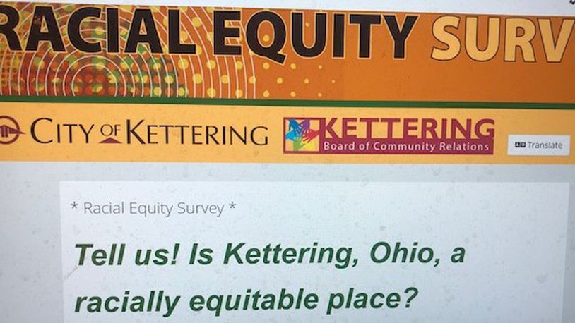 An online racial equity survey being conducted by Kettering's Board of Community Relations. NICK BLIZZARD/STAFF